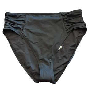 La Blanca NWT Women's Swim Bottom Size 14 Black Bikini Tummy Control UPF‎ 50+